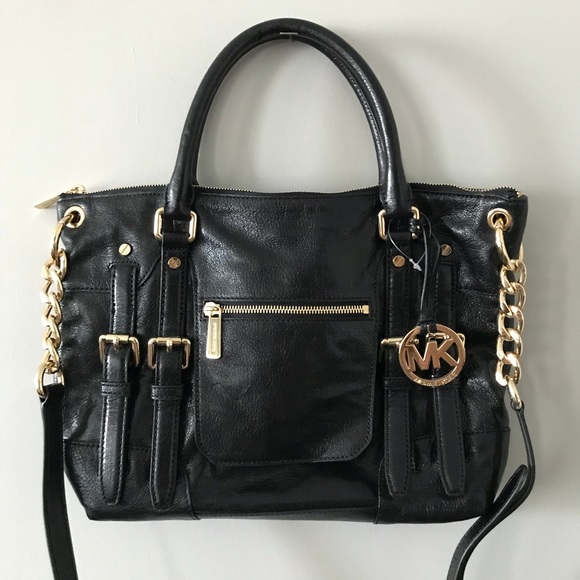NWT Michael Kors Satchel | Black Leather